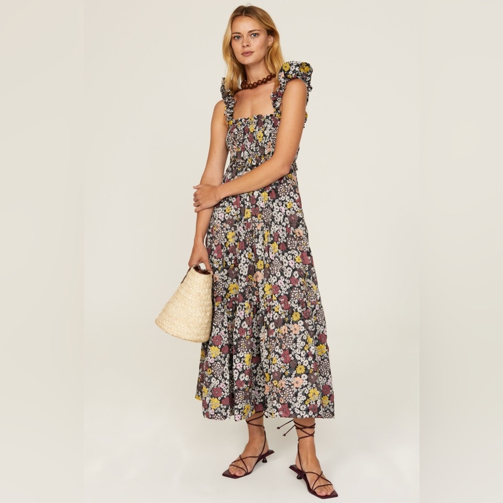 SEA New York Gitte Smocked Dress Size XXS Floral Cotton Sundress Wedding Guest